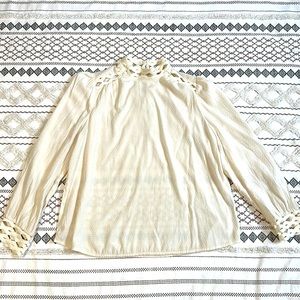 Flowy Ivory Long Sleeve Blouse